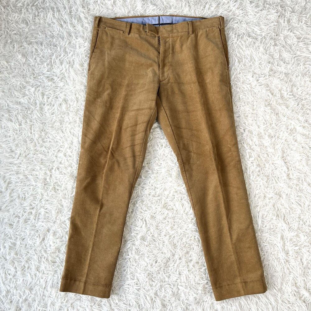Polo Ralph Lauren Corduroy Slim Fit Pants Tan Brown Men’s Size 36x30